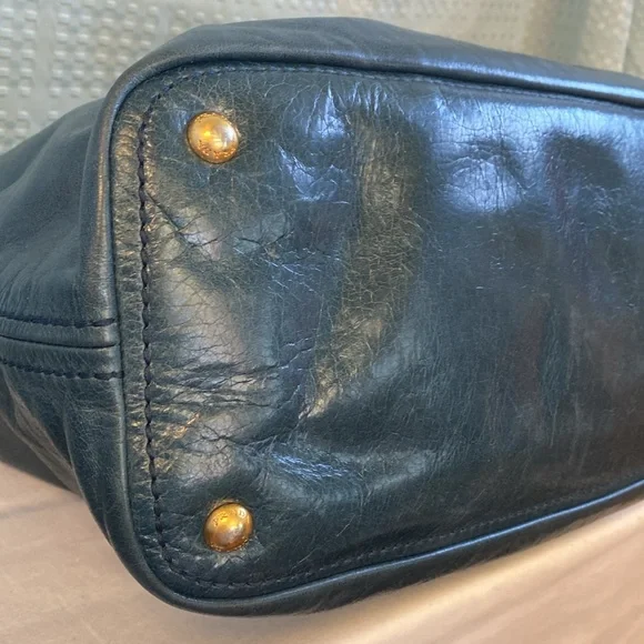 PRADA Large Blue Vitello Shine Leather Hobo - Picture 9 of 17